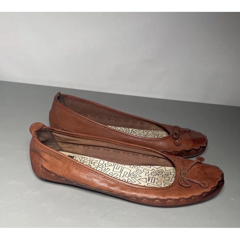 Vagabond Ballet Flats Size 40 Leather Classic Bow Comfort Work Shoes